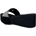 Black Size 8 Women's Slide Sandals Floral Beaded Rhinestone Strap Lightweight