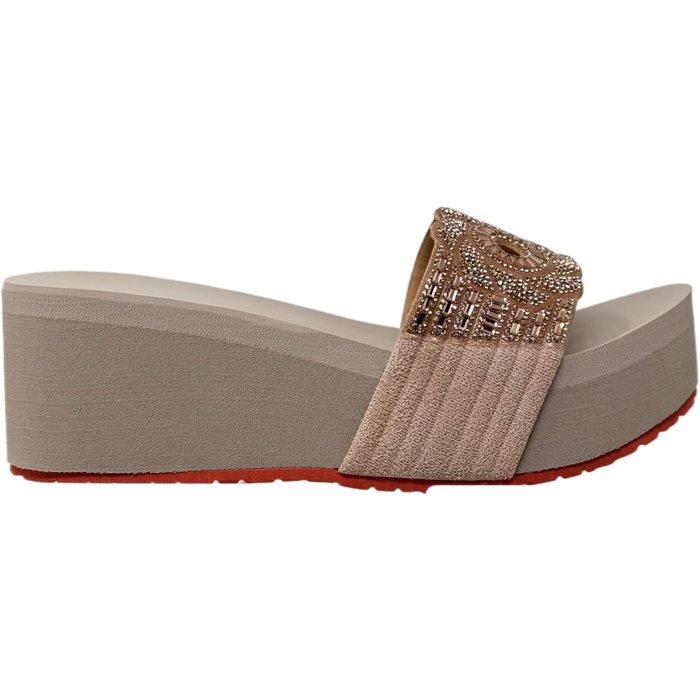 Women's Slide Sandals Floral Beaded Rhinestone Strap Lightweight