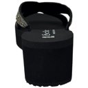 Black Size 8 Women's Rhinestone Crisscross Strap Slide Wedge Sandals