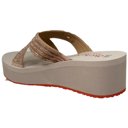 Gold Size 8 Women's Rhinestone Crisscross Strap Slide Wedge Sandals