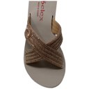 Gold Size 8 Women's Rhinestone Crisscross Strap Slide Wedge Sandals