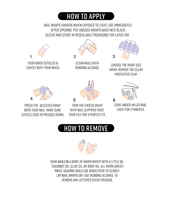 Semi-Cured Nail Wraps - Lasts 2 Weeks