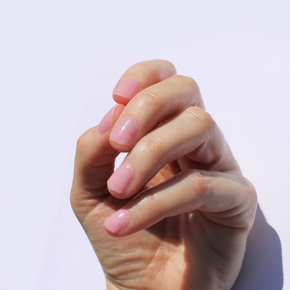 Fleckled Pink Semi-Cured Nail Wraps - Lasts 2 Weeks