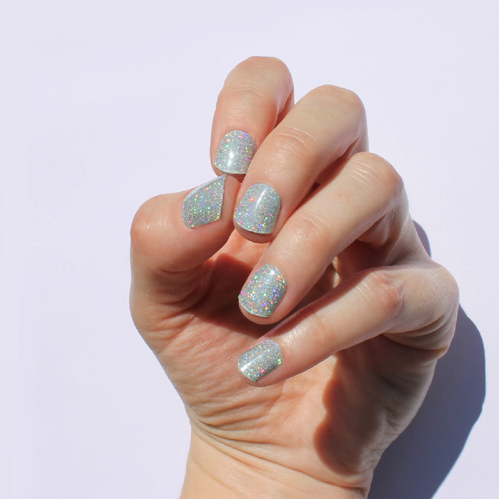 Clubbing' Silver Semi-Cured Nail Wraps - Lasts 2 Weeks