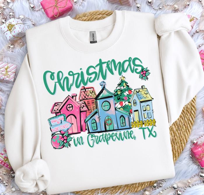 Customizable Christmas Town Sweatshirt – Personalized with Your City
