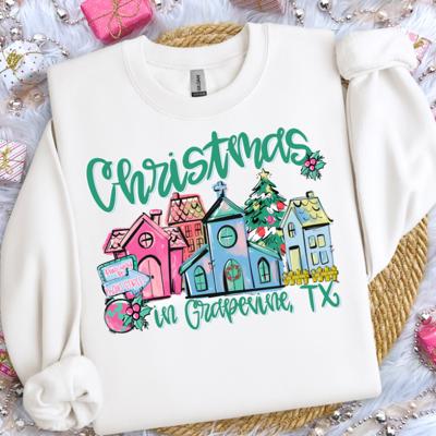 Customizable Christmas Town Sweatshirt – Personalized with Your City