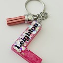 A Pink Initial Keychain