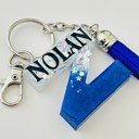 A Dark Blue Initial Keychain
