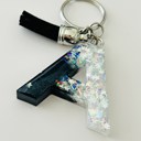 A Black Initial Keychain