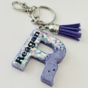 A Purple Initial Keychain