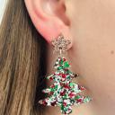 gold and christmas Christmas Tree Earrings