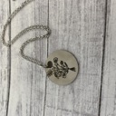 Silver Birth flower bouquet necklace