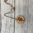 Rose gold Birth flower bouquet necklace