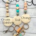 Cream Rainbow Personalized Lanyards