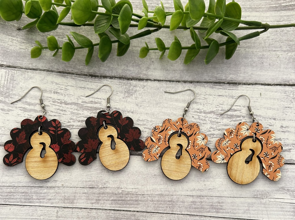 Brown Thanksgiving earrings