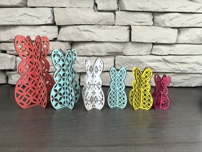 3D Bunnies / Easter Decor / Colored Bunnies / Bunny Decor