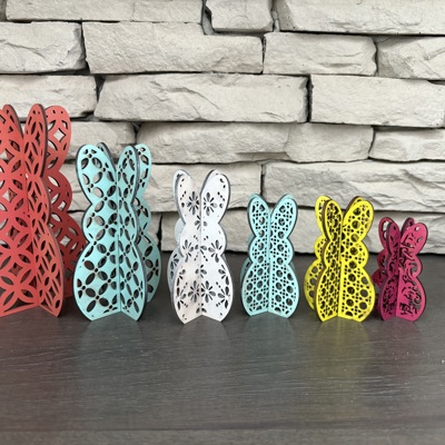 3D Bunnies / Easter Decor / Colored Bunnies / Bunny Decor