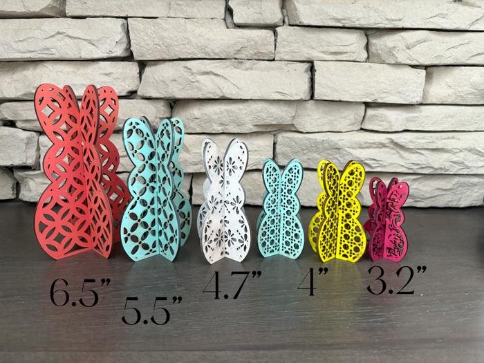 3D Bunnies / Easter Decor / Colored Bunnies / Bunny Decor