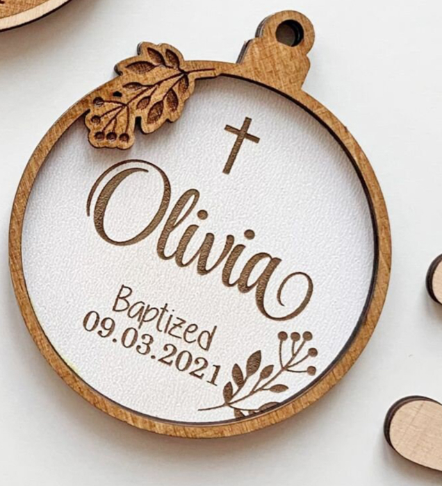 Baptism Ornament. First Communion Ornament. Baptism Gift. Personalized