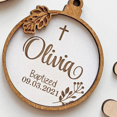 Baptism Ornament. First Communion Ornament. Baptism Gift. Personalized