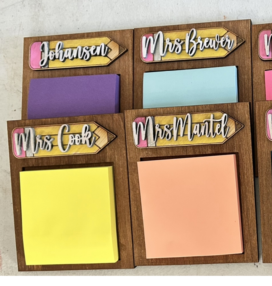  Personalized Post It Note holders