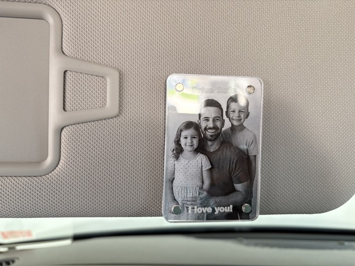 Photo Frame Visor Clip. Personalized Father's Day Gift. Photo Frame. Photo frame for car.