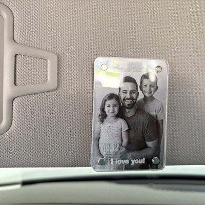 Photo Frame Visor Clip. Personalized Father's Day Gift. Photo Frame. Photo frame for car.