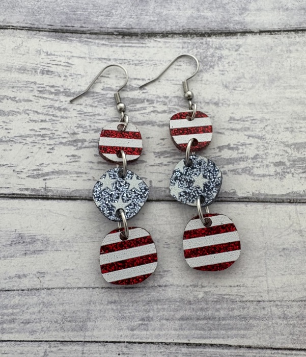 Fourth of July Earrings, Red, white and blue earrings