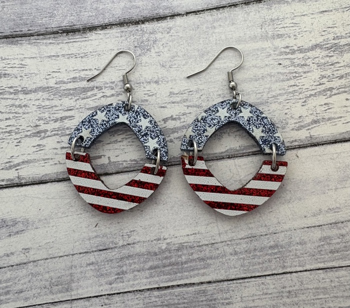 Fourth of July Earrings, Red, white and blue earrings