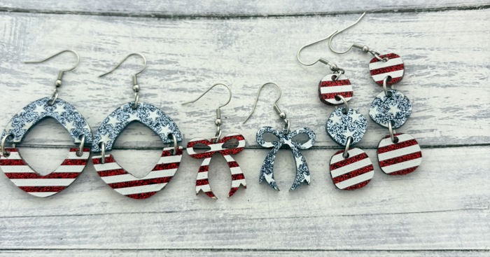 Fourth of July Earrings, Red, white and blue earrings