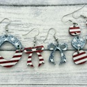  Fourth of July Earrings, Red, white and blue earrings