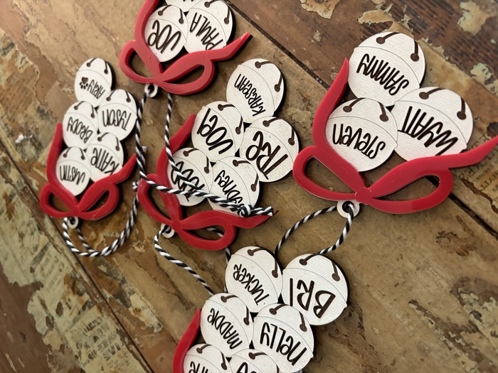 Personalized Ornament. Christmas Bells. Up to 10 names