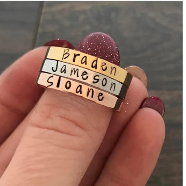 Personalized Stackable Rings / Layer rings / Name rings