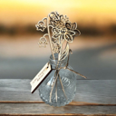  Personalized Birth Flower Jar – Wooden Flowers by Month with Custom Tag | Perfect Holiday Gift for Mom
