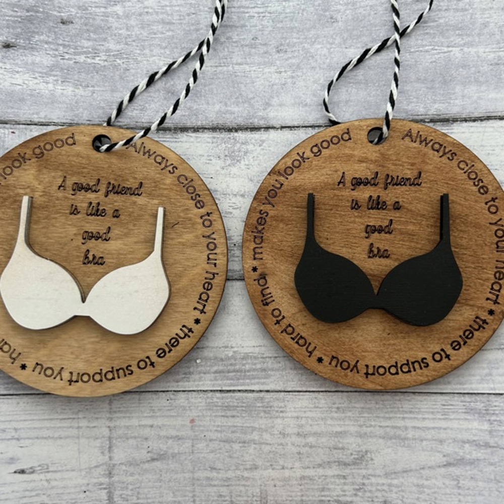 White Bra Best Friend Ornament