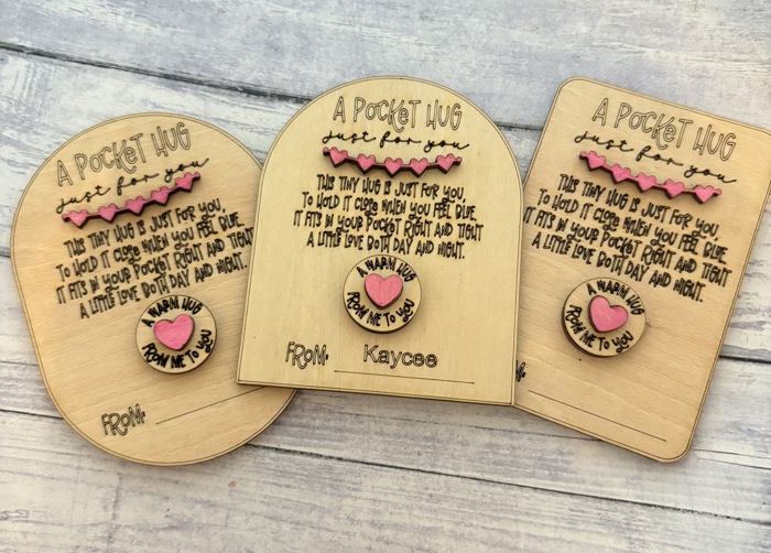 Pocket Hug Valentines. Class set of Valentines. Personalized Valentines