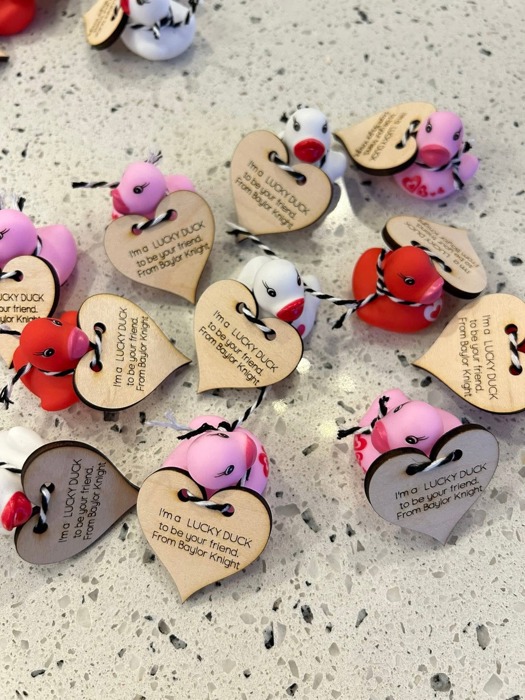 Rubber Duck Valentines. Class set of Valentines. Personalized Valentines. 