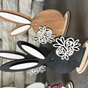 Small Brown Bunny art. Easter Decor. Floral Bunnies. Spring Decor.