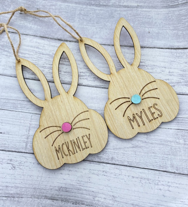 Personalized Bunny Tag / Easter bunny basket /  Easter gift