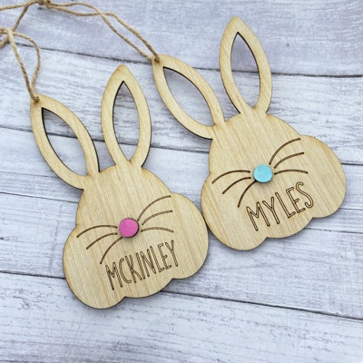 Personalized Bunny Tag / Easter bunny basket /  Easter gift