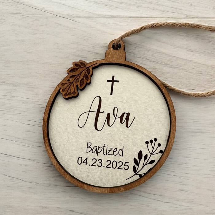 Baptism Ornament. First Communion Ornament. Baptism Gift. Personalized