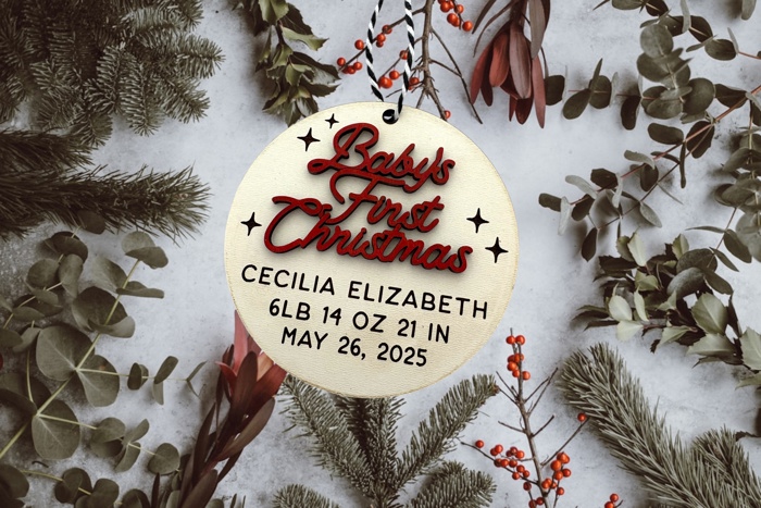 Baby's First Christmas ornament. First Christmas. Baby ornament.