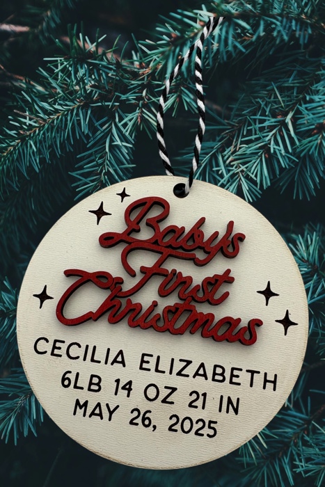 Baby's First Christmas ornament. First Christmas. Baby ornament.