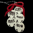  Personalized Ornament. Christmas Bells. Up to 10 names