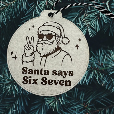 67 ornament. Santa ornament. Teenager ornament. Funny Ornaments