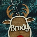  Child Ornament. Personalized Ornament. Reindeer Ornament