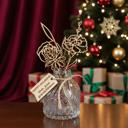  Personalized Birth Flower Jar – Wooden Flowers by Month with Custom Tag | Perfect Holiday Gift for Mom