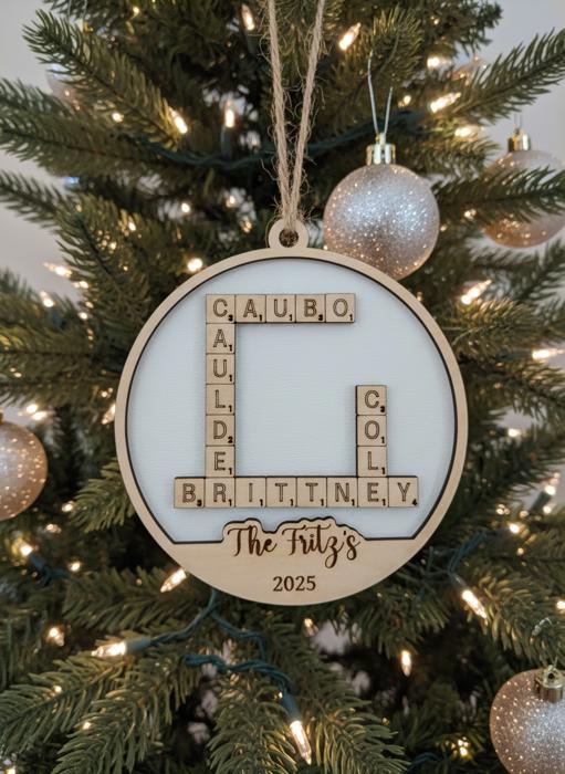 Scrabble Ornament. Personalized Ornament. Family Name Ornament. Name Ornament