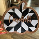 Brown Pumpkin Decor. Personalized Fall Pumpkin. Pumpkin with name. Fall Decor.