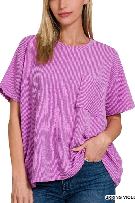 Moxy Favorite Ribbed Pocket Tee